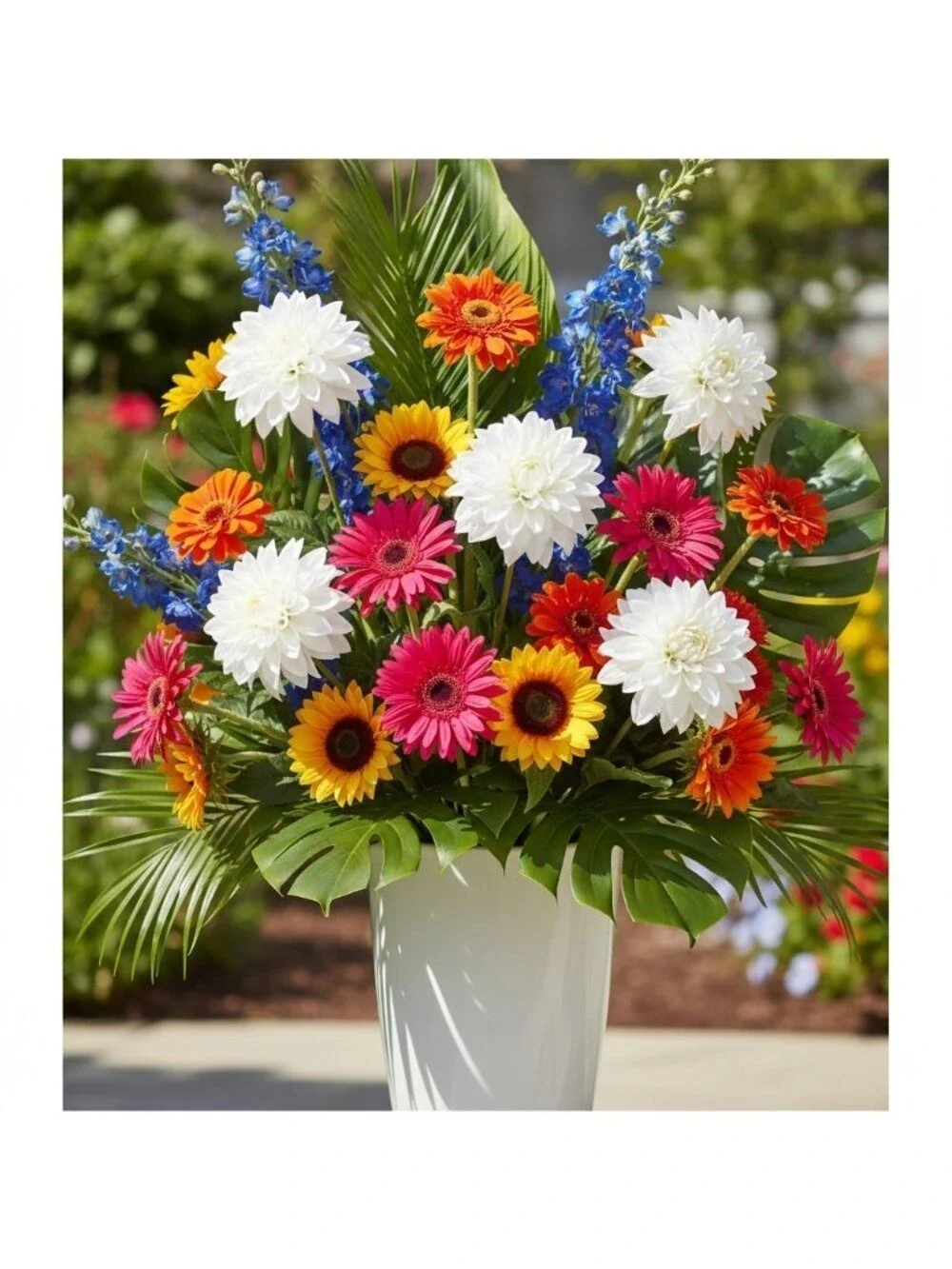 White Dahlia Faux Flower Stem Large 24 Inch Bloom 5 Inch Artificial Real